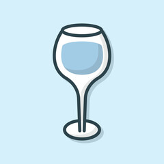 Flute glass with drink