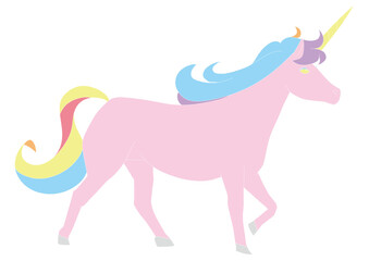 リアルでかっこいいピンクのユニコーンのイラスト
