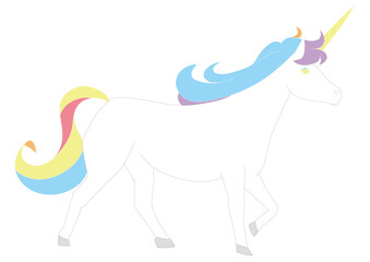 リアルでかっこいい白いユニコーンのイラスト