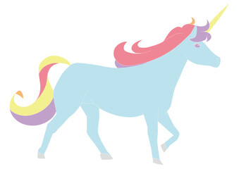 リアルでかっこいい青いユニコーンのイラスト