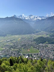 View on Interlaken and Eiger, Mönch and Jungfrau