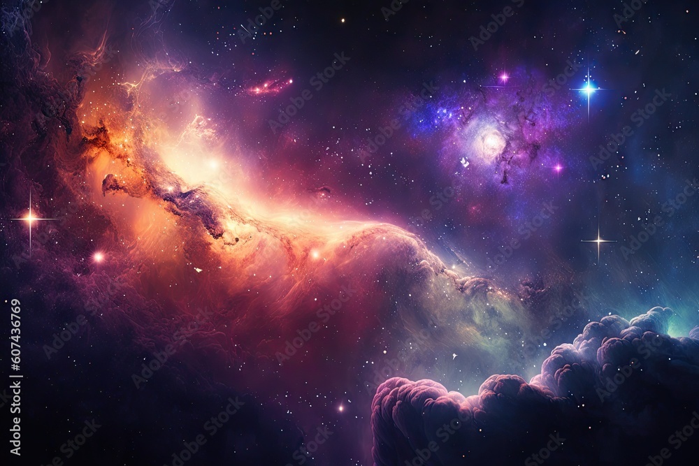 Canvas Prints space background deep space full stars shiny beautiful. generative ai aig15.