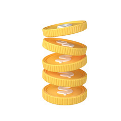 Money Coin Cash Business Finance Economy Concept Design 3D Icon