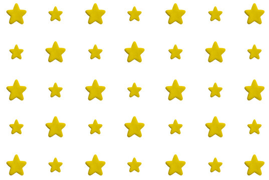 plasticine yellow star pattern on white background
