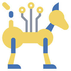 robotic dog line icon,linear,outline,graphic,illustration