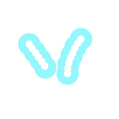 Hand-drawn Cute blue line, shape, strokes, curve, Decoration and elements design in doodle style