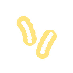 Hand-drawn Cute yellow line, shape, strokes, curve, Decoration and elements design in doodle style