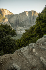 Looking Over The Edge Of Four Mile Trail Toward Upper Yosemite Falls