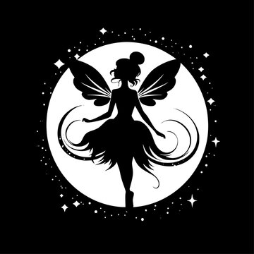 Fairy | Minimalist and Simple Silhouette - Vector illustration
