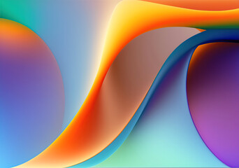 Abstract colorful background with smooth line. Generative AI.