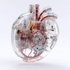 transparent mechanical heart, Generative AI