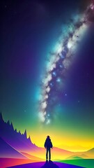 Fototapeta premium Beautiful galaxy AI generated Illustration