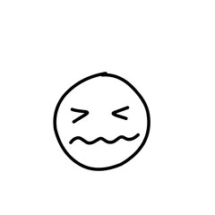 Fototapeta na wymiar Doodle Emoji face icon