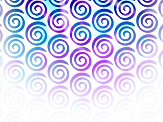 abstract seamless pattern with gradient blue and purple spiral circles on white background
