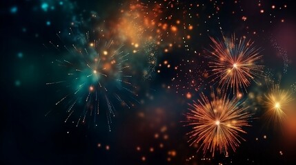 Fototapeta premium Fireworks in the sky. Generative AI