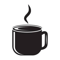 Coffee cup icon. Flat cup icon. The icon of the cup contour.