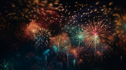 Fireworks in the sky. Generative AI