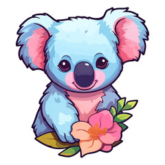 Koala modern pop art style, Colorful Koala illustration, Koala pastel sticker cute colors