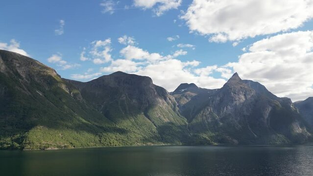 Eikesdalen, Norway, lake and mountains 
