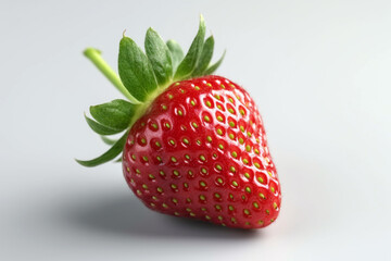 close-up macro photography of single  strawberry, Generative AI