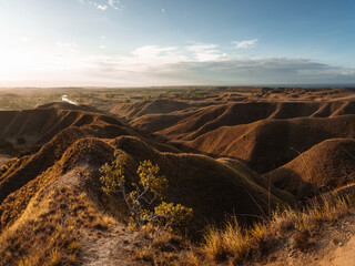 A beautiful view of indonesian paradise at Wairinding hills at Waingapu, East Sumba, East Nusa Tenggara, Indonesia.