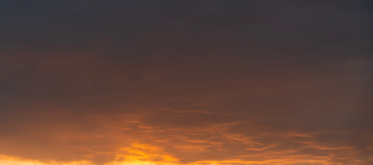 Beautiful bright summer sunset sky with clouds. Nature sky  background