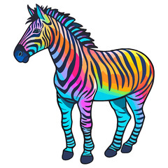 Obraz na płótnie Canvas Zebra modern pop art style, Colorful Zebra illustration, pastel sticker cute colors