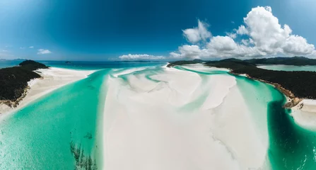 Crédence de cuisine en verre imprimé Whitehaven Beach, île de Whitsundays, Australie Aerial Drone view of Whitehaven Beach in the Whitsundays, Queensland, Australia