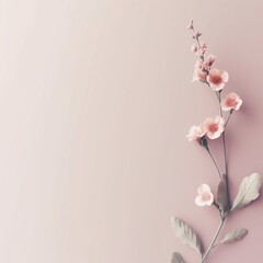 ai generated a Simple style flower background image Leave the space in the middle, pastel tones. 