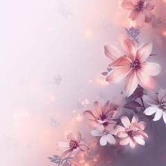 Fototapeta na wymiar ai generated a Simple style flower background image Leave the space in the middle, pastel tones. 