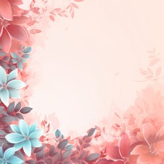 ai generated a Simple style flower background image Leave the space in the middle, pastel tones. 