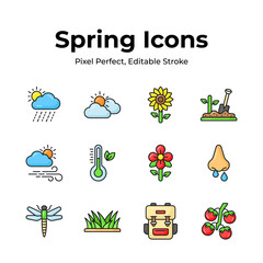 Check this beautifully designed spring vectors, farming, gardening and agriculture icons set