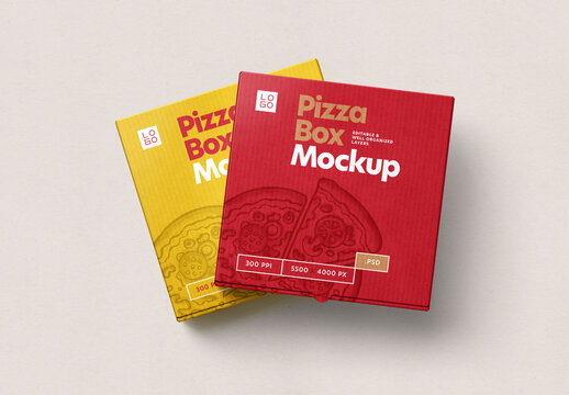 Pizza Box Packaging Mockup for Packaging Design and Retail Branding