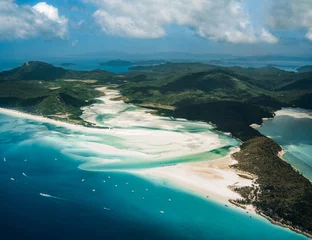 Peel and stick wall murals Whitehaven Beach, Whitsundays Island, Australia Whitehaven Beach and Hill inlet. Aerial Drone Shot. Whitsundays Queensland Australia, Airlie Beach.