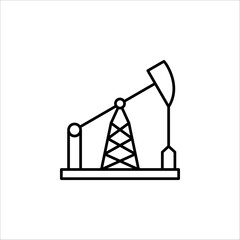 Oil Pump in black flat design for website, mobile applicaton, presentation, infographic on white background. vector illustration