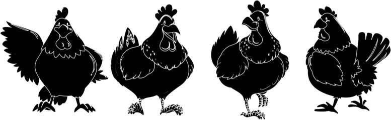 silhouettes of chicken © Yakub Dhali