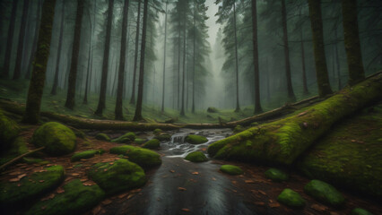 Obraz premium waterfall in the forest