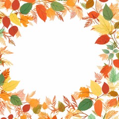 ai generated a Simple style leaf background image Leave the space in the middle,