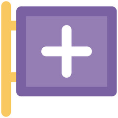 Obraz premium Medical aid box bold line icon