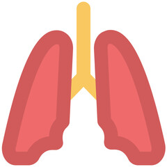 Fototapeta premium Human lungs bold line icon