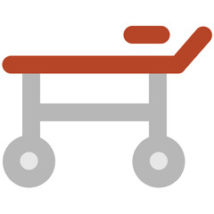 Bed used for moving patients, stretcher bold line icon