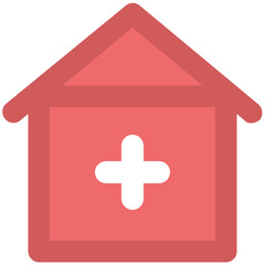 Fototapeta premium A hospital building bold line icon 