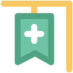 Bold line icon of medical board 