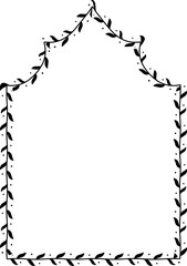 Tented Arch Leaf rectangular frame architectural window door ornate flower frame floral leaf borders natural Botanical Branches decoration wedding card anniversary celebration beautiful arabesque