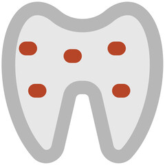 Tooth in an icon denoting dental 