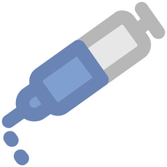 An injection syringe bold line icon design 