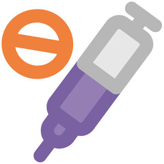 An injection syringe bold line icon design 
