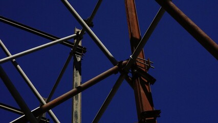 metal structure against blue sky