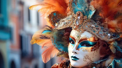 Foto op Aluminium venetian carnival mask ,generative ai © Yulia