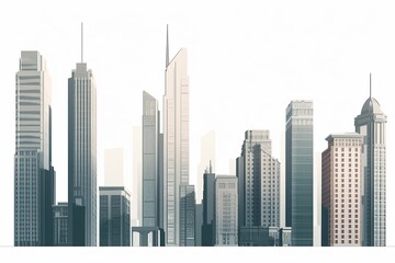 The illustration of skyscrapers, AI contents by Midjourney
